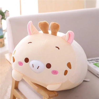 Cute Animal Plush Toy: Soft Cartoon Dinosaur, Pig, Cat, Bear, Panda, Hamster, Elephant Stuffed Doll